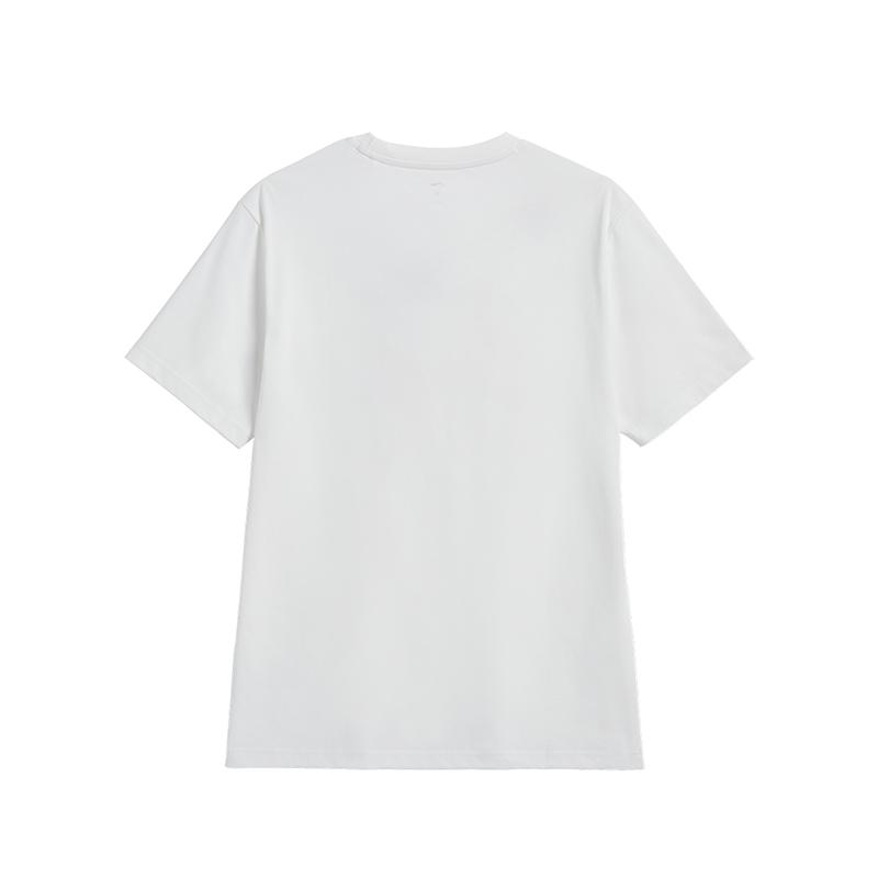 Li-Ning Letter Round Neck Loose Comfortable Casual Simple Atmospheric Short Sleeve T-Shirt Unisex Tops White AHSVA75-2
