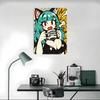 Kawaii Anime Cat Girl Coffee Printed Poster Customized Wall Art Retro Vintage Metal Tin Signs for Home Decoration Aesthetic Room