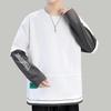 Herren Rundhals-Sweatshirt Frühling und Herbst Neu Japanisch Trendy Locker Lässige Oberteile Vielseitige Unifarbe Übergröße Teenager