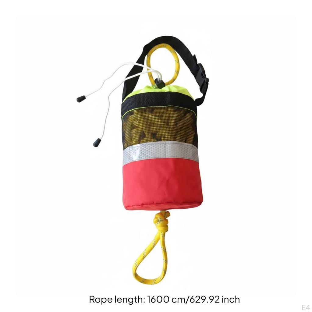 Aquatic Retrieval Throw Bag Reflective Band Rope Drawstring Opening Gear 16M Orange Normal