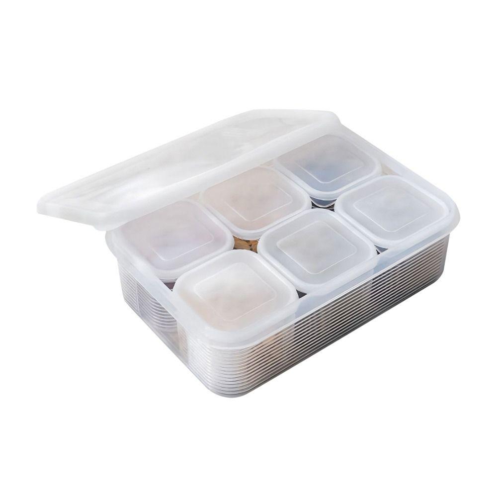 1/7pcs Plastic Refrigerator Storage Box with Lid Condiment Boxes Safe Trasparent Crisper