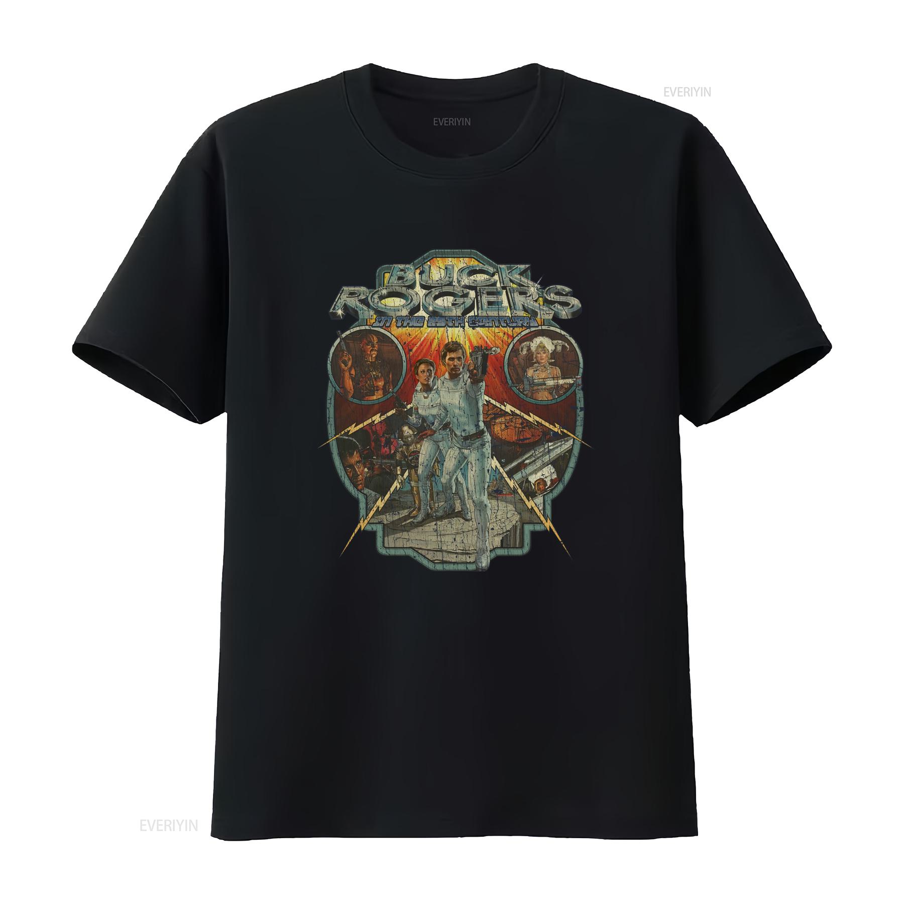 

1979 Vintage Buck Rogers in the 25th Century Mens T Shirt Retro Sci Fi Design vintage Washed Breathable streetwear Comfortable 4XL