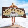 Delicious Coffee Print Comfort Beach Towel for Your Companion Friend Gifts, Microfiber Quick Dry Camping Swim Pool Bath Towels