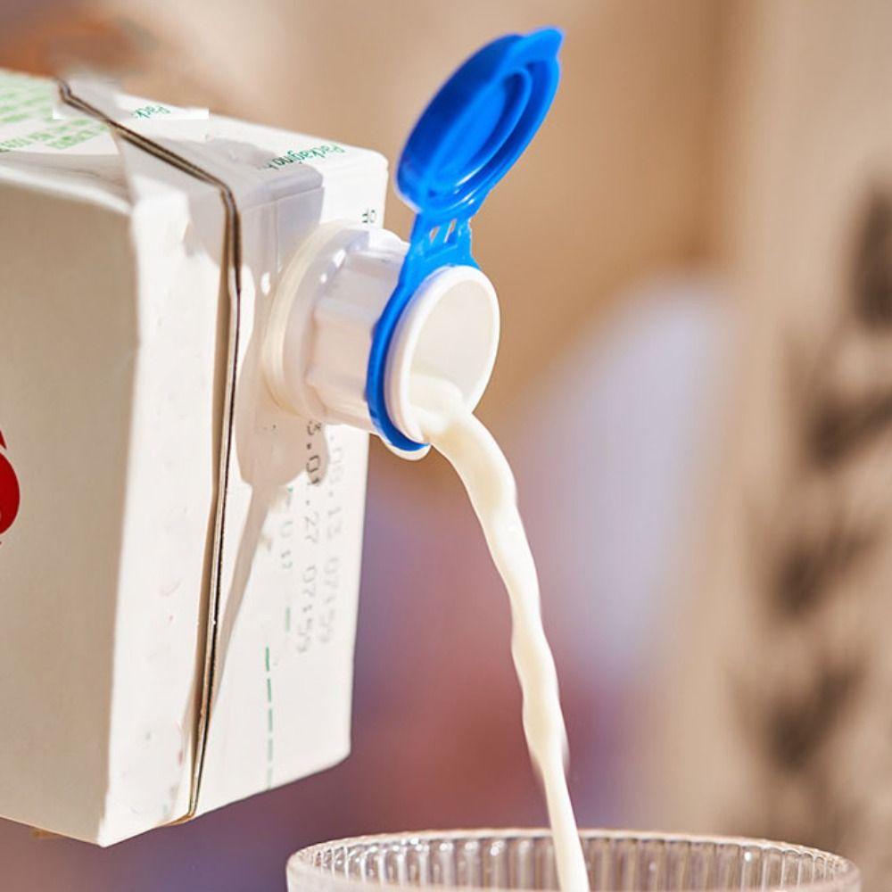 4pcs Anti-Spray Milk Bottles Pourer Reusable Boxed Milk Fresh-keeping Cover Beverage