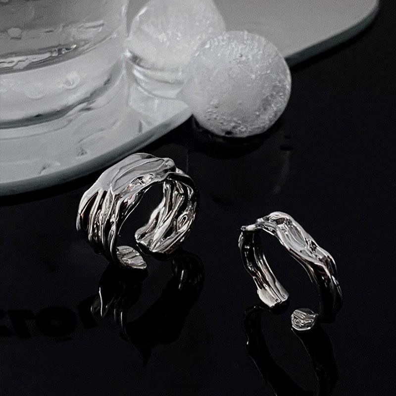 Geometric Adjustable Ring For Women With Elegant Texture Perfect For Trendy Accessories