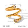 18K Goldbeschichteter Titanstahl Zirkonring für Damen - Hochwertiger Luxusschmuck