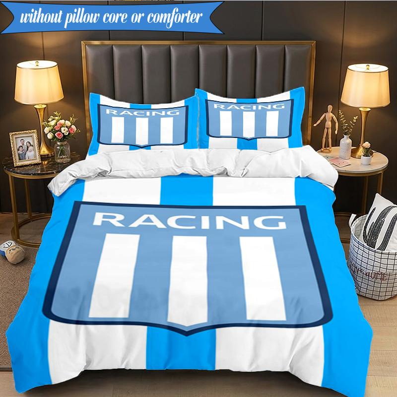 Racing Team Emblem 3pcs Bedding,Including 1pc Duvet Cover And 2pcs Pillowcases Perfect for Christmas,Ideal for Bedroom, Dormitory