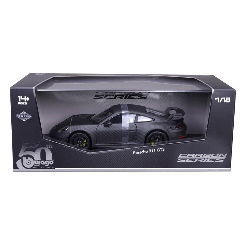 New Original 1:18 Bruago 50th Anniversary Carbon fiber texture Ferrari SP3 Alloy Diecast Car Models Collection Toy Birthday Gift