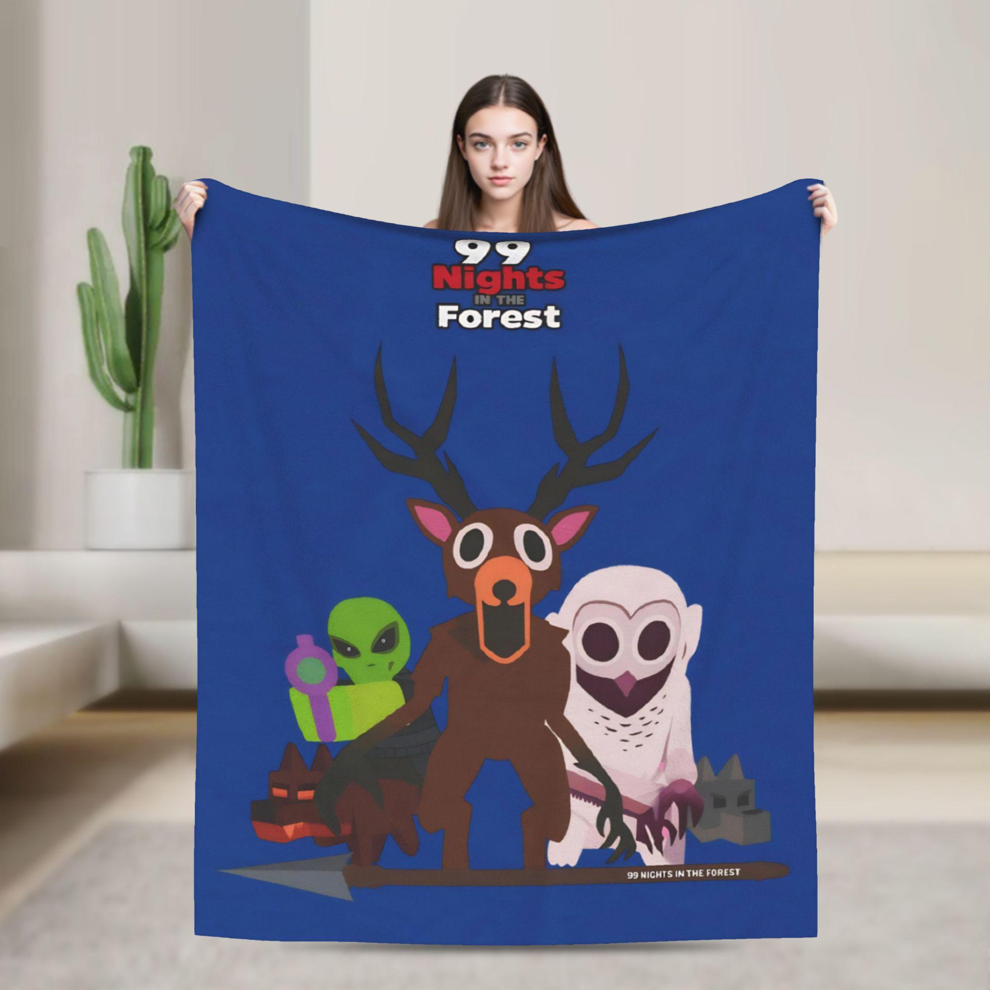 

99 Nights in the Forest The Deer Flannel Throw Fashion Blanket Horror Game Bedding Knitted Fashion Blanket Outdoor Lightweight Multi-functio 75x90cm