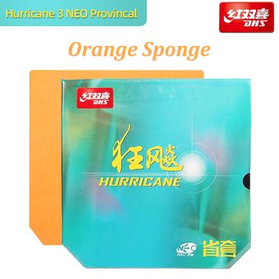 Echte DHS Hurricane 3 NEO Provincial Tafeltennis Rubber Professionele Tacky Ping Pong Rubber met Oranje Spons