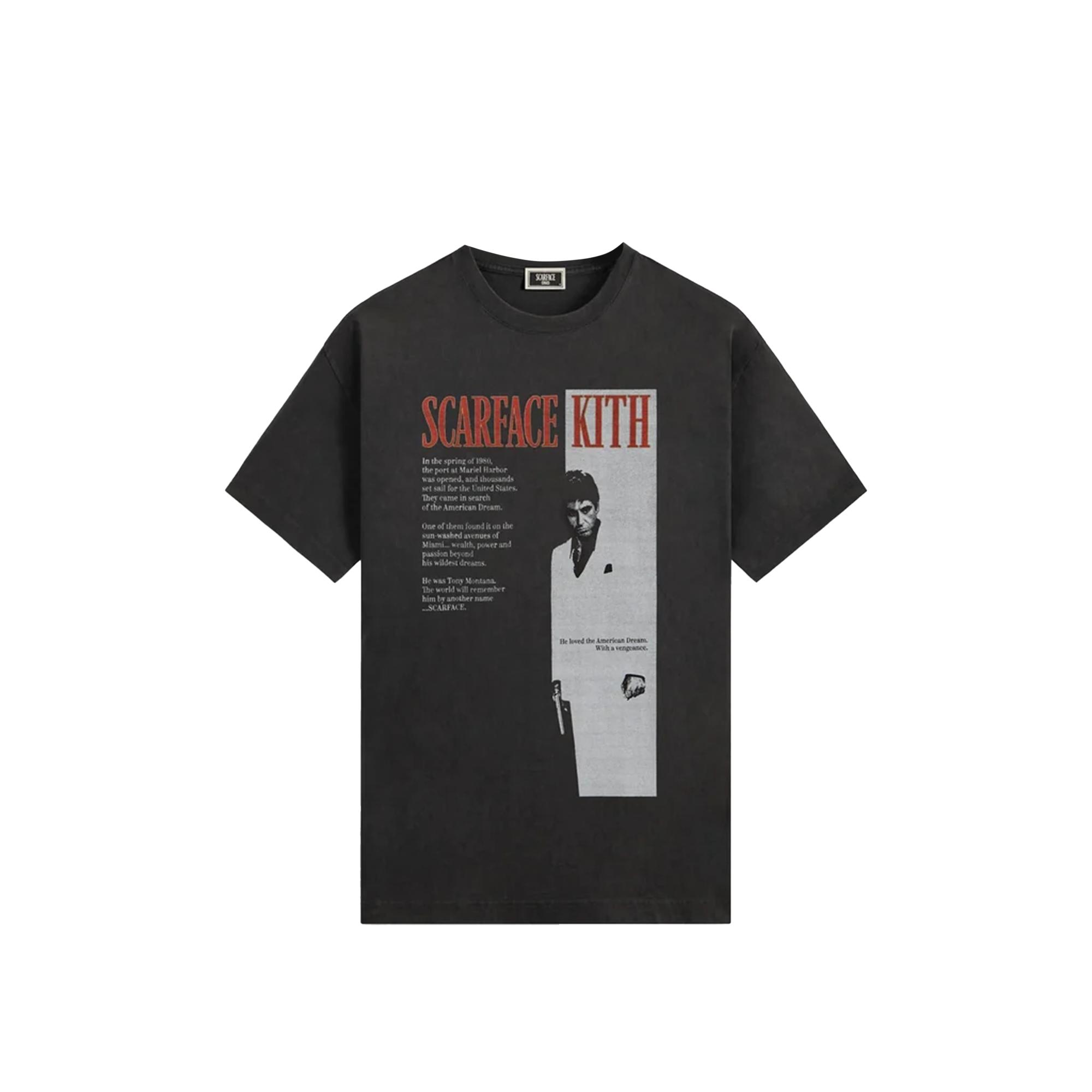 

Kith For Scarface Film Poster Vintage Tee Black Men Tops KHM034171-001 M