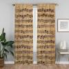 Curtains Living Room Curtain Panel Music Note Home Interior Partition Halloween Decoration Child Vintage Made Of Polyester Washable Sitting Ready