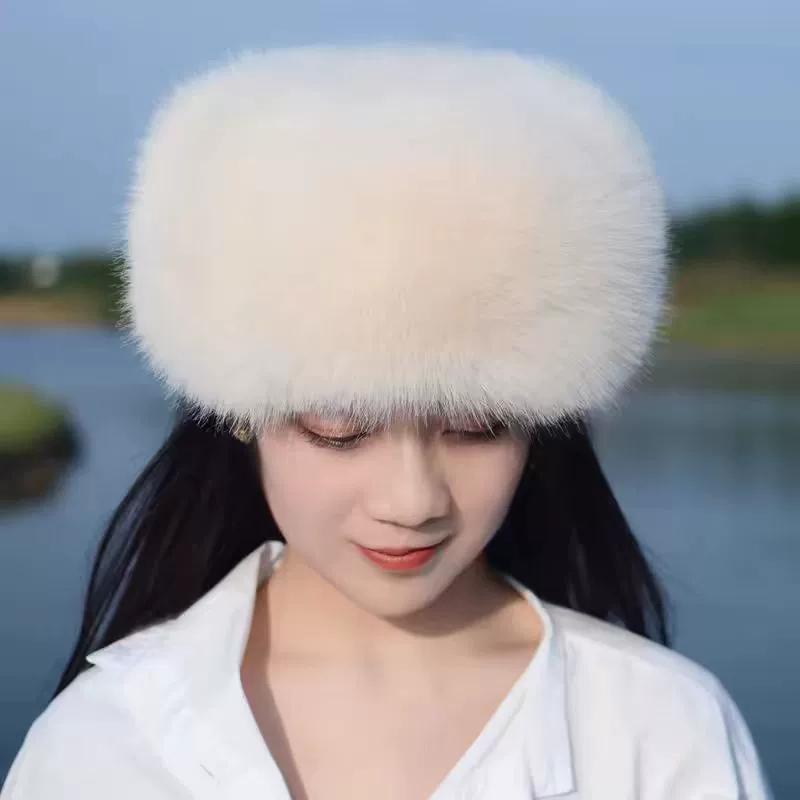 Wholesale New European Mink Fox Fur Fairy Thickened Princess Warm Ear Protection Mongolian Tibetan Hat Winter