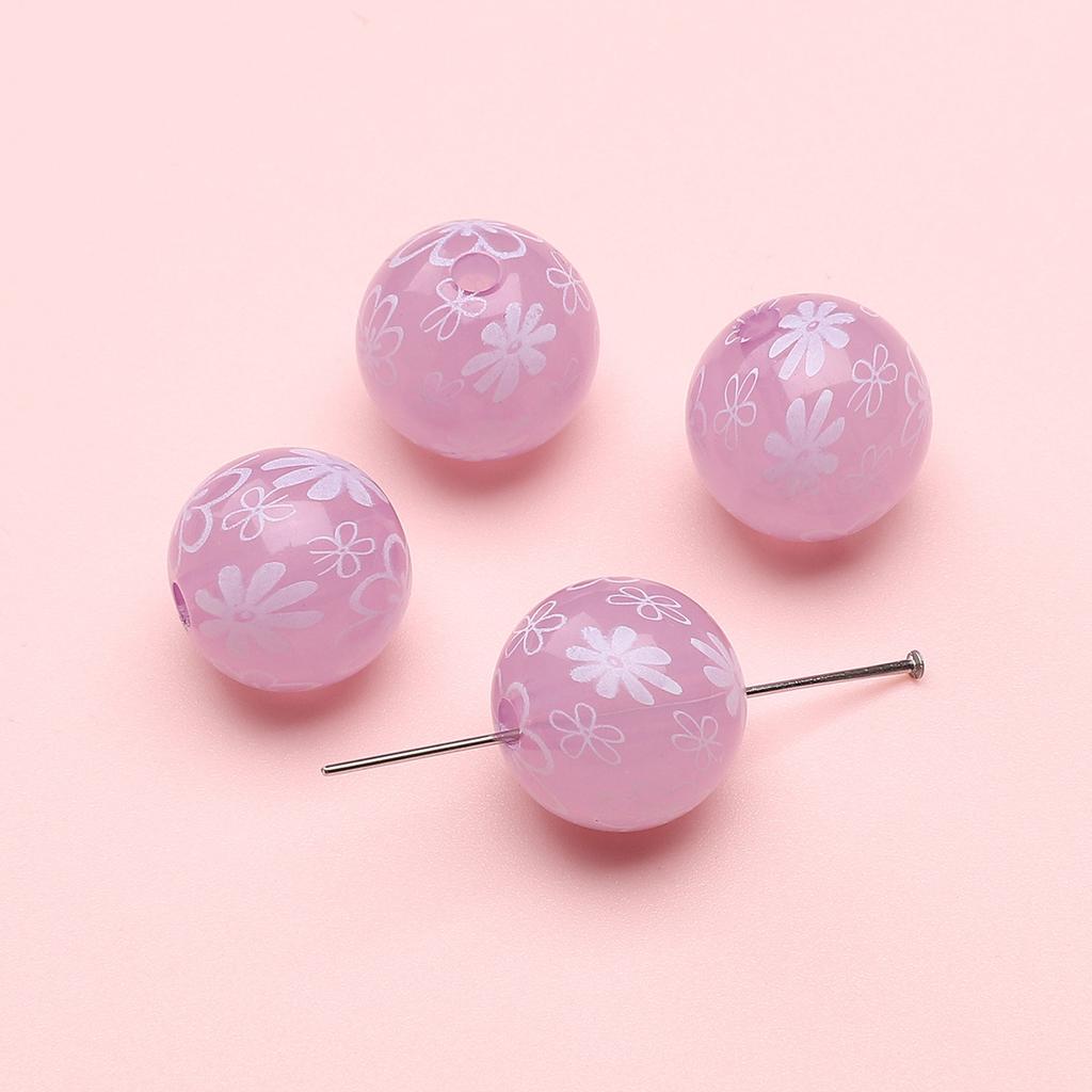 Handmade Bracelet Beads Acrylic Printed Beads Cartoon Beads Handmade Diy Bracelet Loose Beads Bracelet Pendant Graffiti Beads Jewelry Accessories