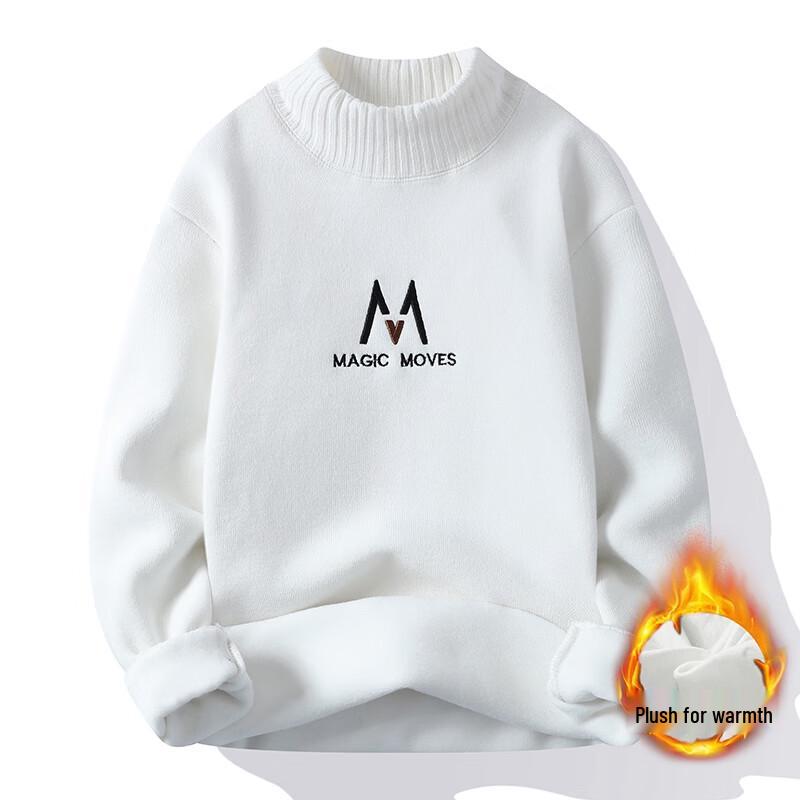 

Men s Trendy Letter Print Half-Collar Warm Pullover Sweater XL