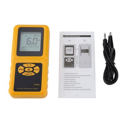 SMART SENSOR AS982 LCD-Display Oberflächenwiderstandsmessgerät Handheld Erdungswiderstandstester