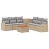 Sofa Set 8 Pieces Beige and Light Gray Poly Rattan and Steel