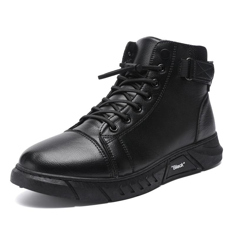 Men's Boots, High Top Casual Shoes, Casual Leather Boots
