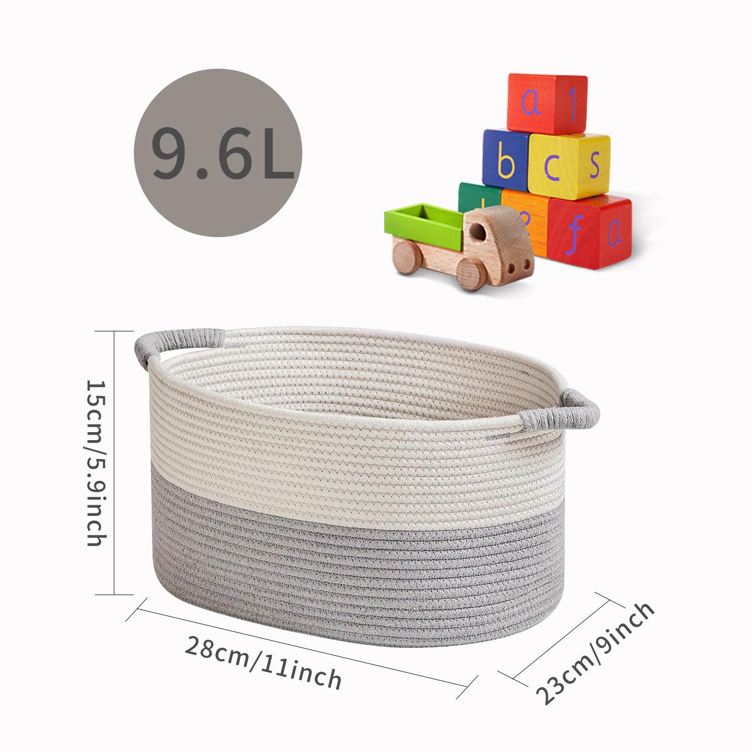 

Большая плетеная хлопковая корзина для хранения игрушек, закусок, нижнего белья, носков и одежды