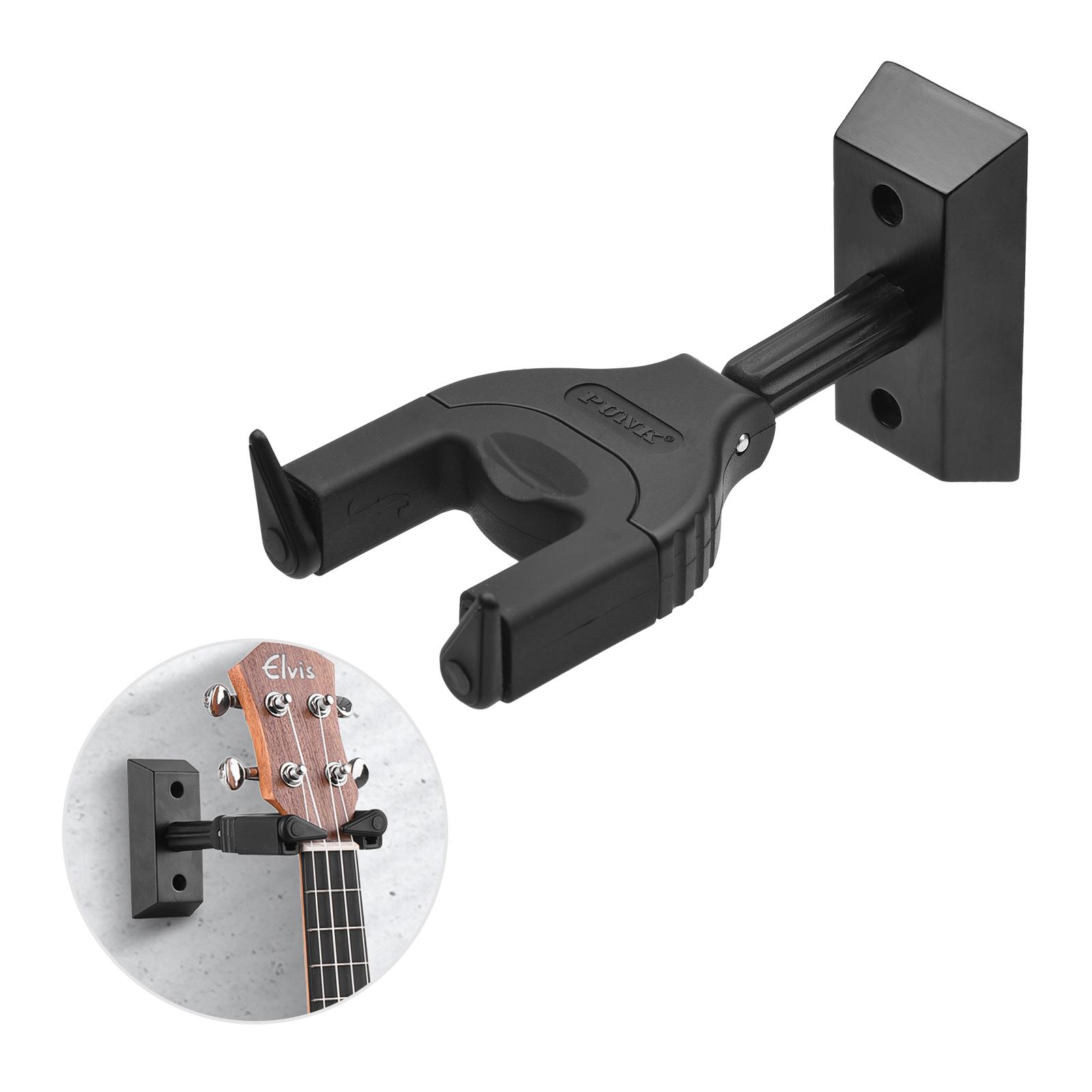 

Настенное крепление для укулеле Гавайская гитара Уке Вешалка для уке Держатель крючка Хранитель Автоматическая система захвата Резиновая подушка Деревянная основа чёрный