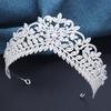 Tiares de luxe en strass Zircon Couronne de mariage Coiffe de mariée Couronne de fête d'anniversaire Accessoires pour cheveux de princesse en Zircon