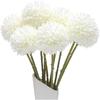 White Artificial Dahlia Flowers, Silk Plastic Fake Hydrangea Flowers Bunch Bridal Wedding Bouquet for Home Garden Party Wedding Decoration 10 Pcs