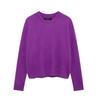 Women's European & American Style Round Neck Solid Color Soft Long Sleeve Knitted Sweater