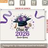 2D Graduation Photography Backdrop Class of 2026 with Purple Floral Cap Background