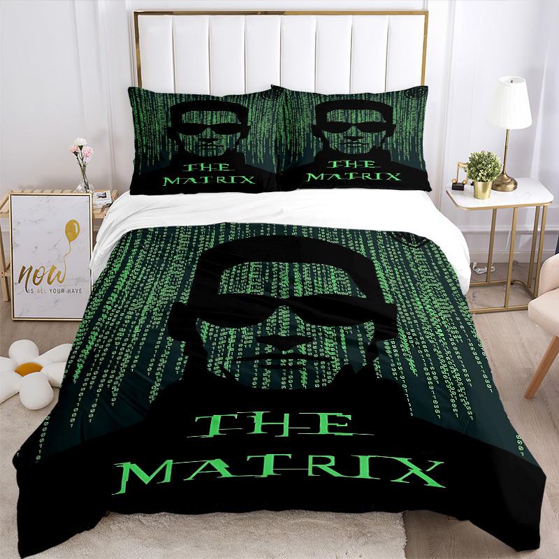 3pcs Matrix, Poster Duvet Cover Set (1 Duvet Cover + 2 Pillowcases, No Core) - Comfortable, And Breathable Bedroom Decoration Yy251104077