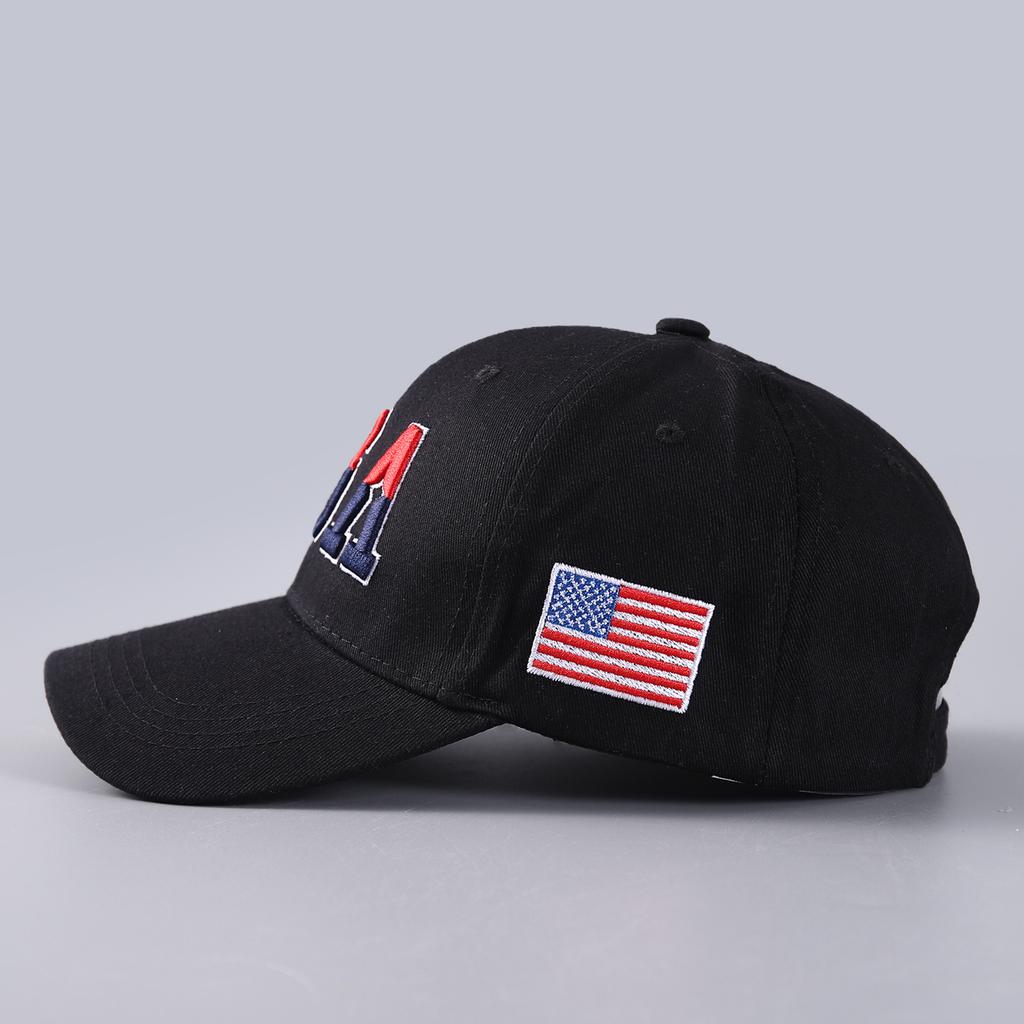 Hat Large Embroidered Cotton American Flag Baseball Cap Classic USA Curved Brim Cap Batch