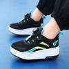 Boys /Youth Roller Skates Shoes Removable Flat Shoes Tow Wheels Girls Roller Skates Sneakers for Kids