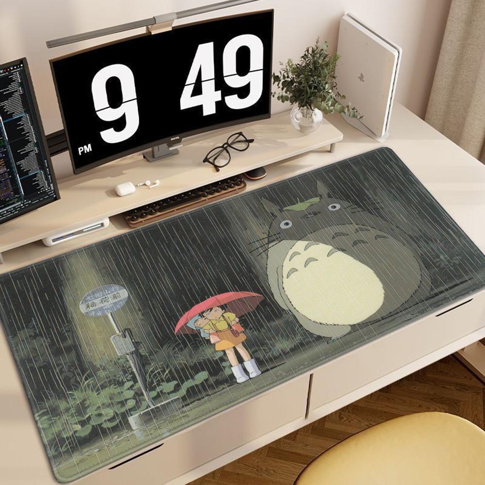 Anime Kawaii Tischmatte Mauspads Büro HD-Druck TTotoros Große Schreibtischmatte Rutschfeste Tastaturmatten PC-Schrank Süßer Teppich Mauspads