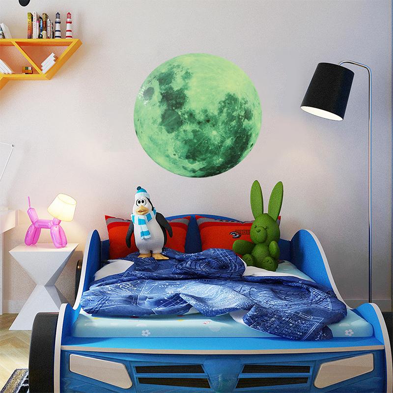 Moon Glow In The Dark Stickers Night Luminous Room Wall Decal Stickers  Decoration