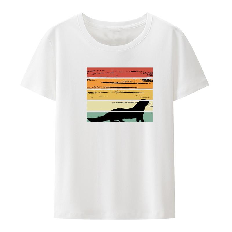 Ferret Retro Vintage Printed Tshirt Funny Tee Comfortable Roupas Leisure Letters Trending Otaku Hiphop Clothes Blusa