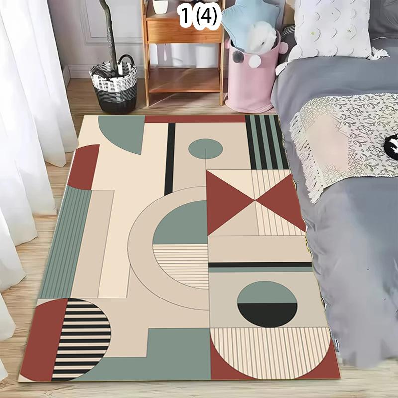 

Retro Geometric Shapes Area Rug Modern Washable Non-Slip Carpet Floormat for Living Bedroom Nursery Kids Playroom Nordic Simple 40x60CM