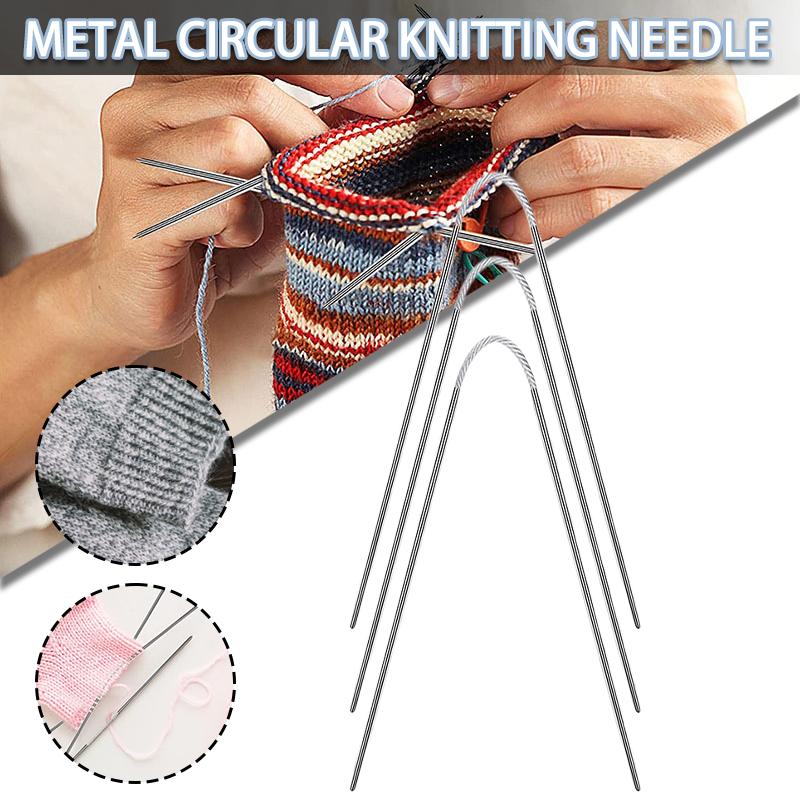 

Pdtoweb Гибкая вязальная спица с двойным острием из нержавеющей стали, круглая вязальная игла