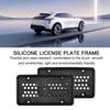 2 Pcs Silicone Stars Honeycomb Drainage Holes Black Standard License Plate Frames 4 Screw Holes Custom Black Matte License Plate Covers Frames 6