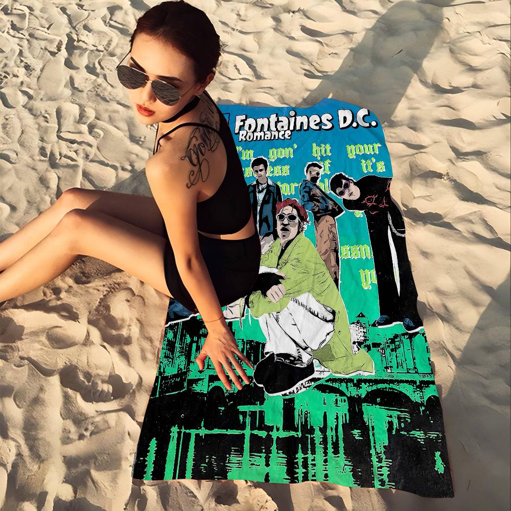 Band F-Fontaines DC Big Microfiber Beach Towels Quick Dry Towel Sand Beach Towels Pool Towel for Travel Swim Pool Yoga