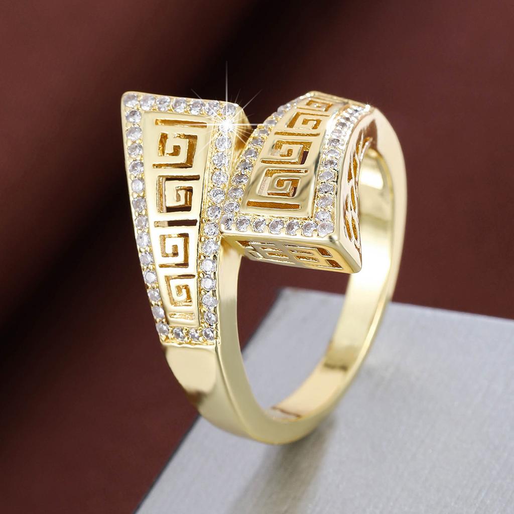Ladies Personality Geometric Ring Women Elegance Zircon Ring