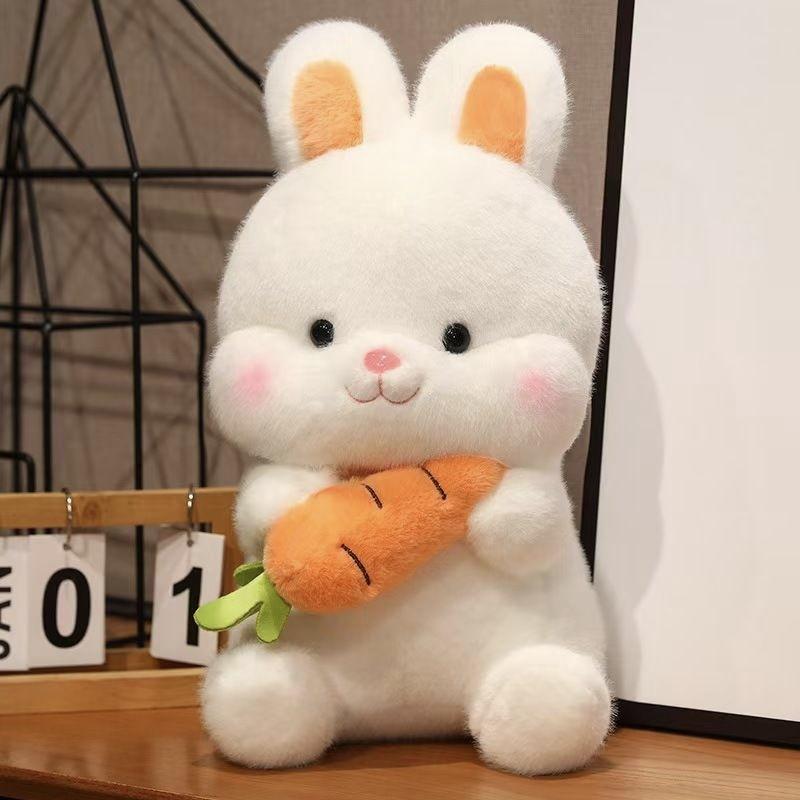Cute Radish Rabbit Plush Toy Soft Bunny Stuffed Animal Doll for Girls Kids Sleeping Companion Birthday Gift