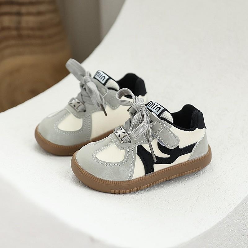 Kids Slip-On Casual Sneakers Boys Girls Soft Rubber Sole Lightweight PU Upper Toddler Low-Top Shoes
