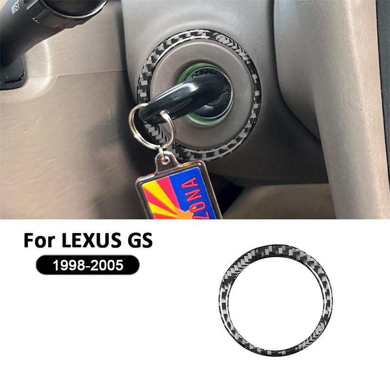 

For LEXUS GS 1998-2005 Carbon Fiber Car Engine Ignition Switch Key Lock Ring Trim Frame Decoration Sticker Car Interior Parts чорний