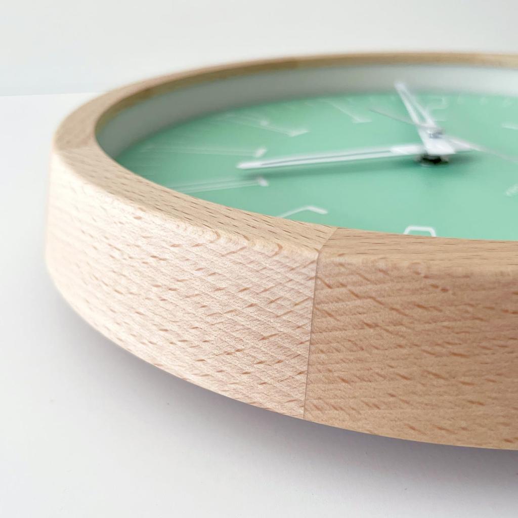 KATOMOKU Muku Clock 21 Light Green Wall Clock with Continuous Second Hand Radio km-141LGRCS 278mm (SKP Clock)