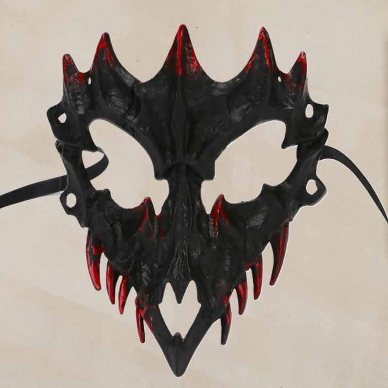 Maschera di Drago Anime Maschera di Halloween Maschera di Scheletro Animale Maschera Teschio Cosplay Cane Maschera da Festa Maschera di Lupo Diavoli Horror