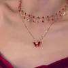 Exquisite Luxury Crystal Zircon Butterfly Tassel Necklace for Women Elegant Double Layer Clavicle Chain Choker Party Jewelry
