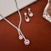 Kristall Wassertropfen Strass Brautschmuck Set: Halskette & Ohrringe mit langer Quaste