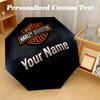 Ombrello Automatico a 8 stecche Harley-Davidson, Ombrello Pieghevole Personalizzato con Testo Nome Personalizzato Pioggia Sole Regalo
