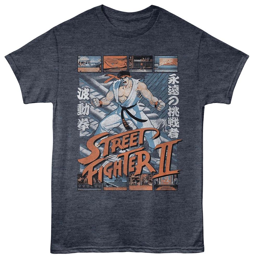 Street Fighter 2 Video Game Frames Ryu Photo Japanese Writing Men s T Shirt 4XL