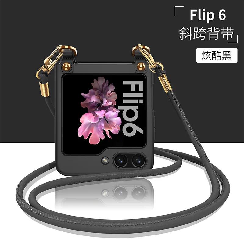 Galaxy Z Flip 6 Crossbody Plastic Telefoonhoesje voor Samsung Galaxy Z Flip 6 5 Flip6 Flip5 5G Beschermhoes For Galaxy Z Flip6