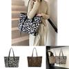 Elegant Black And Coffee Leopard Print Tote Bag For Women Ideal For Casual Outings And Work
